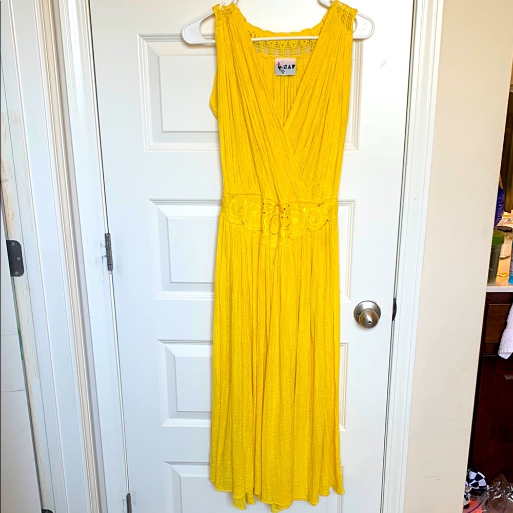 Yellow Ruched Wrap Maxi Dress for Wedding Guest